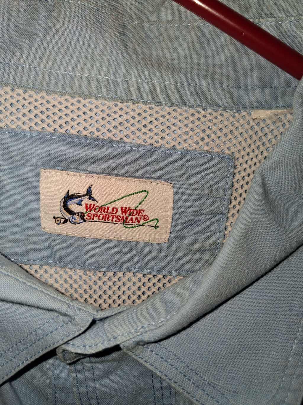 World Wide Sportsman Light Blue Venting Fishing Shirt