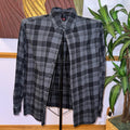 Merona Men's Charcoal and Black Plaid Shirt Jacket