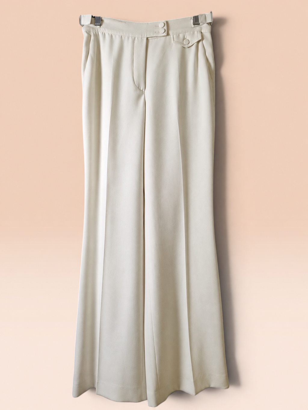 Emporio Armani Ivory Wide-Leg Trousers