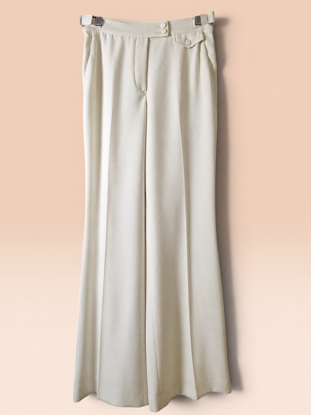 Emporio Armani Ivory Wide-Leg Trousers