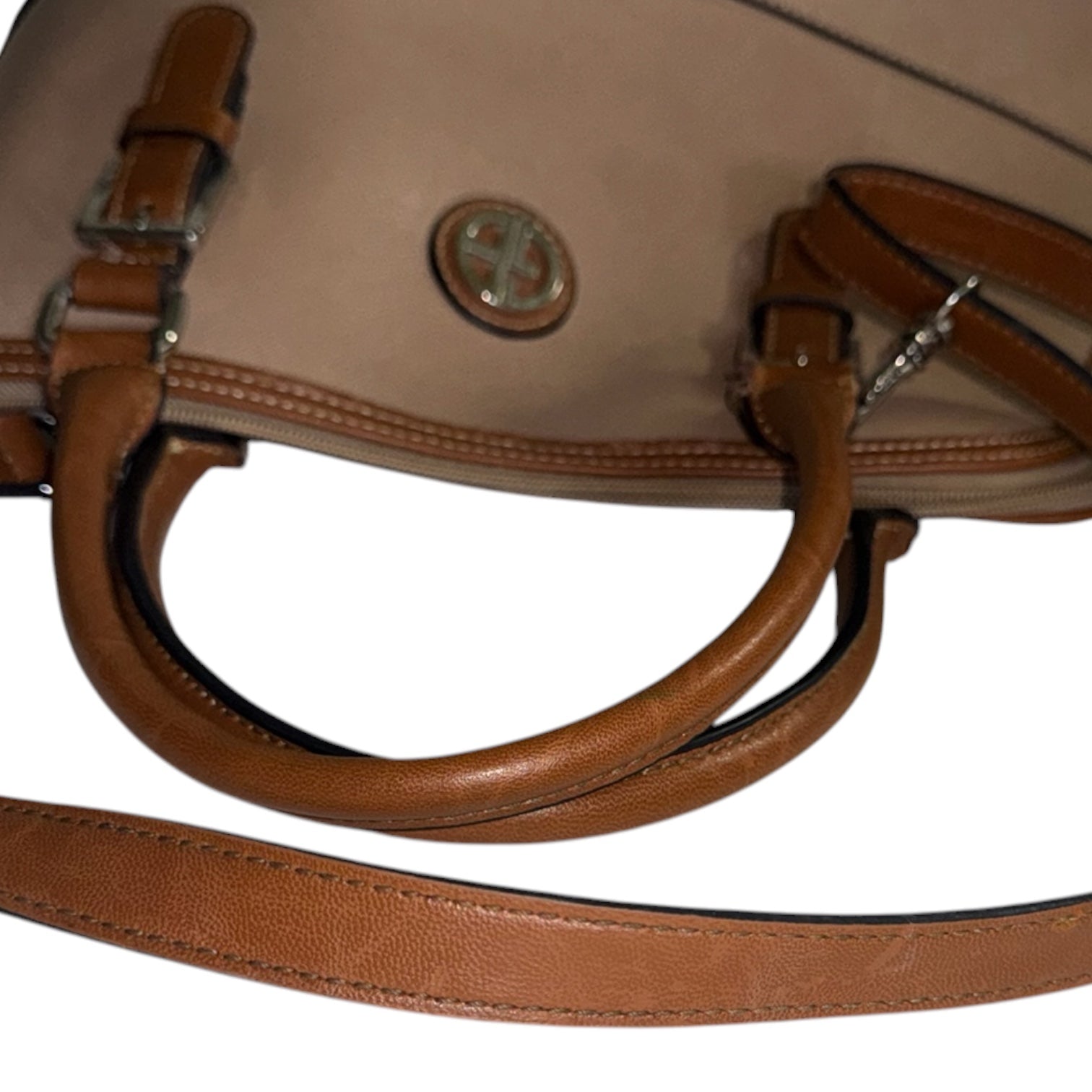 Giani Bernini Taupe Dome Satchel Crossbody Bag