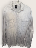 H&M Light Gray Distressed Button-Down Shirt
