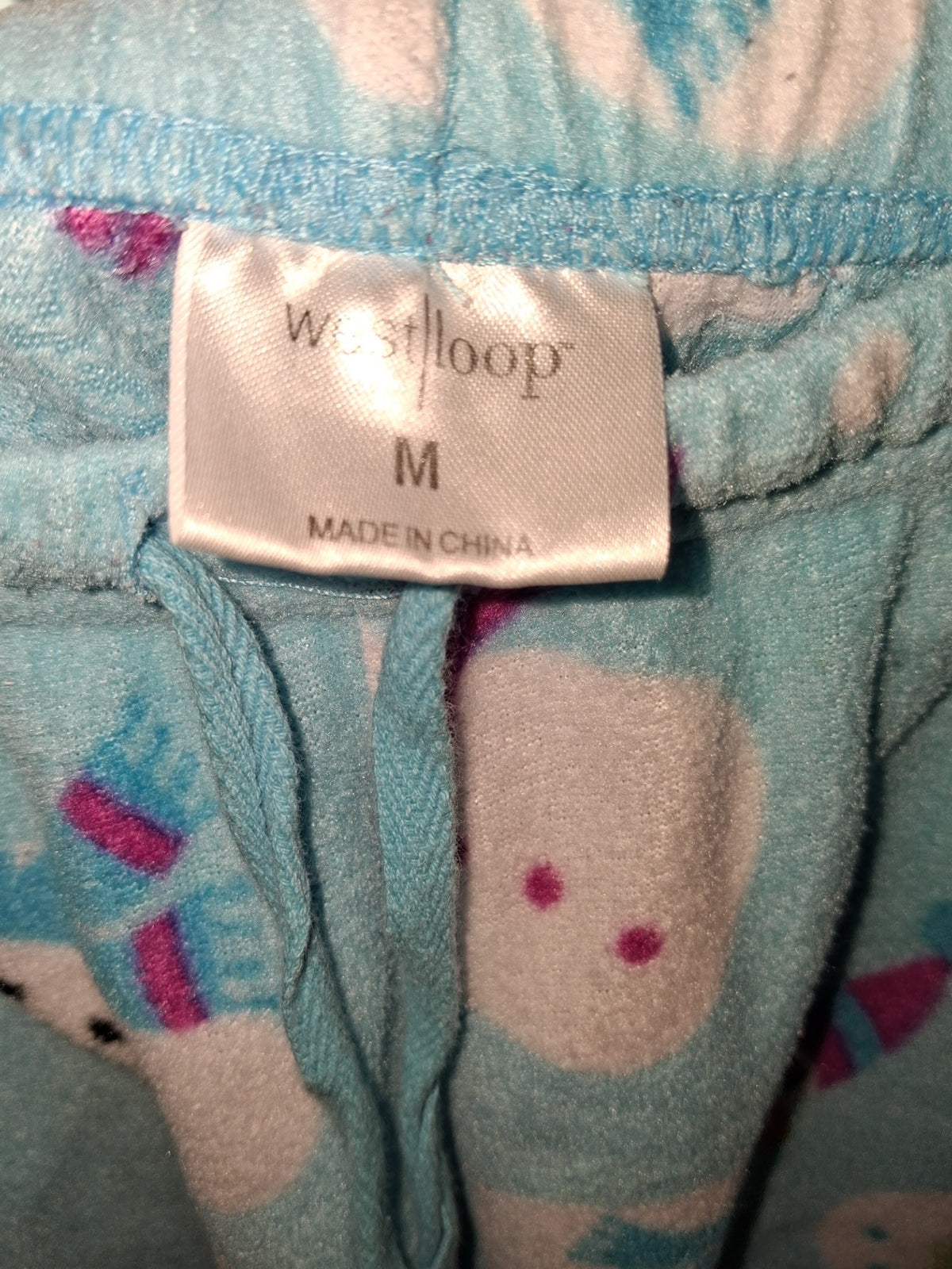 West Loop Aqua Snowman Fleece Pajama Pants