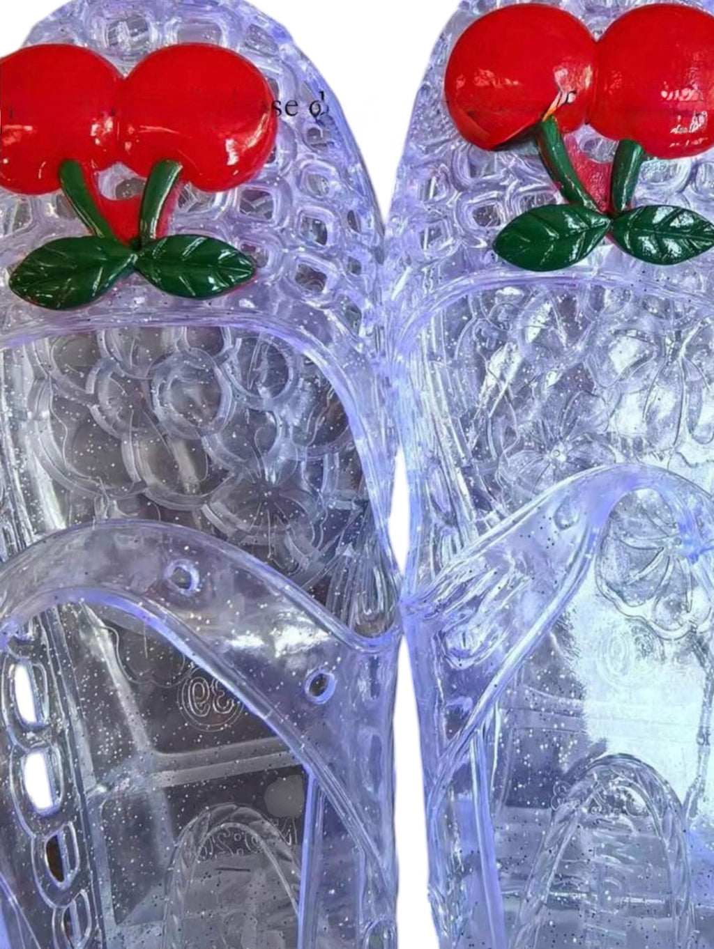 Clear Cherry Jelly Mary Jane Heels