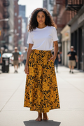 Vintage Pliers Ltd. Floral Baroque Midi Skirt