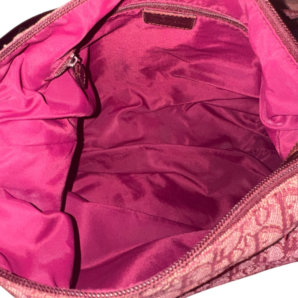 Christian Dior Burgundy Trotter Monogram Jacquard Crossbody Messenger Bag