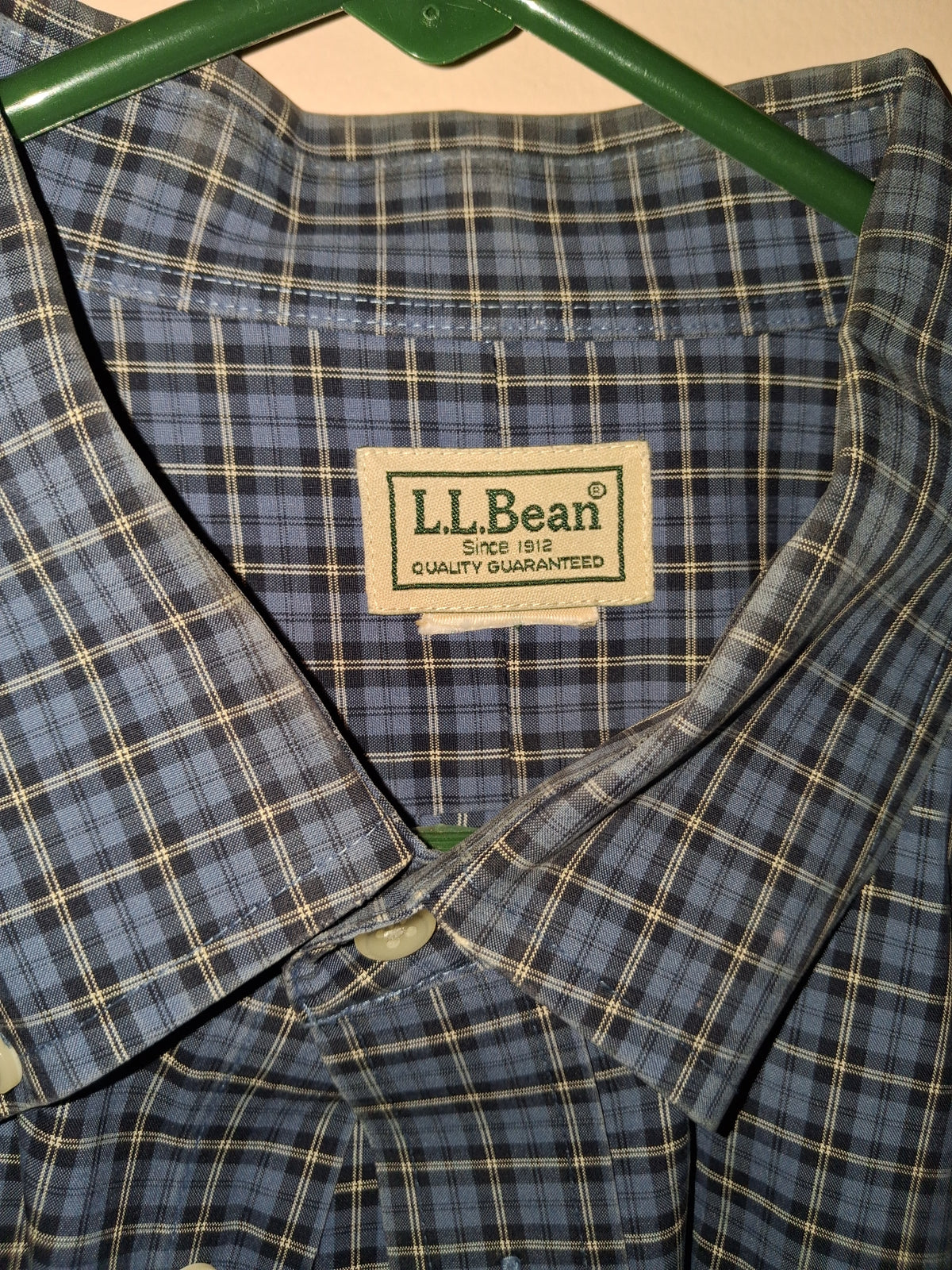 L.L.Bean Blue & Navy Plaid Long-Sleeve Button-Down Shirt