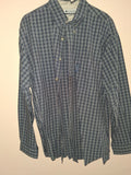 Eddie Bauer Navy & Olive Plaid Long-Sleeve Shirt