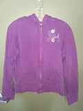 Disney Tinker Bell Purple Floral Graphic Zip-Up Hoodie