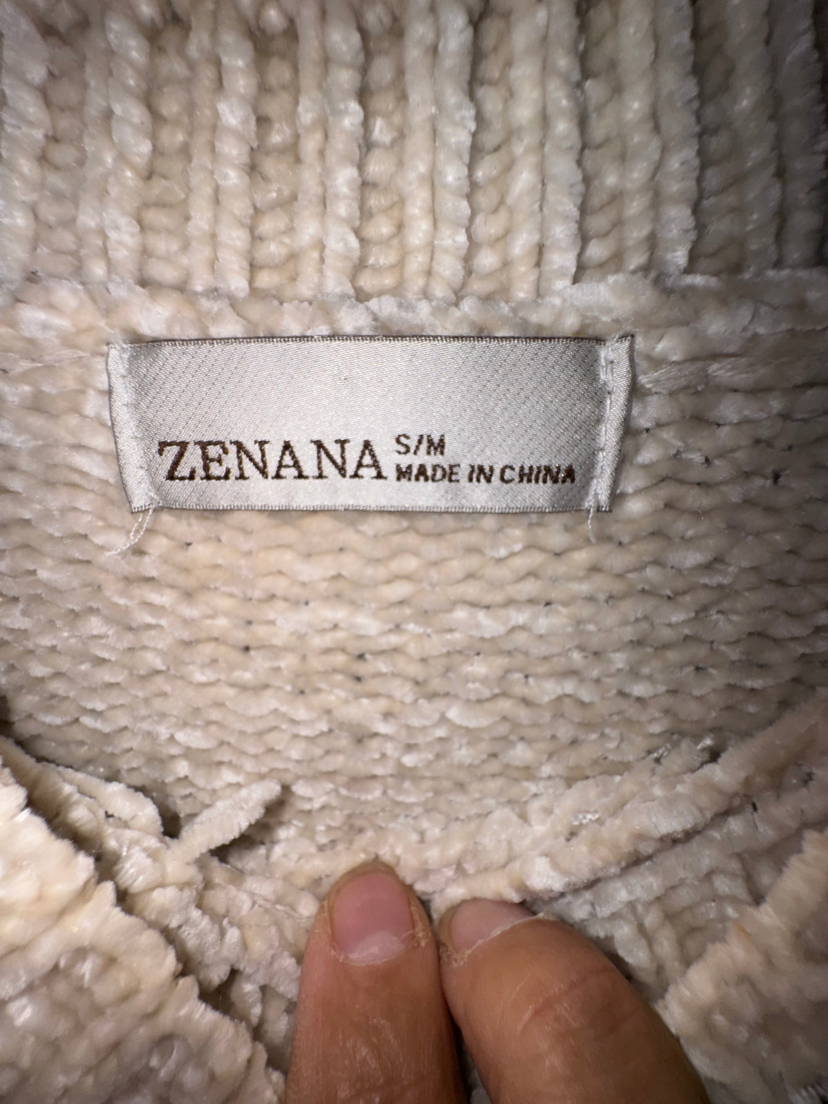 Zenana Ivory Chenille Pullover Sweater