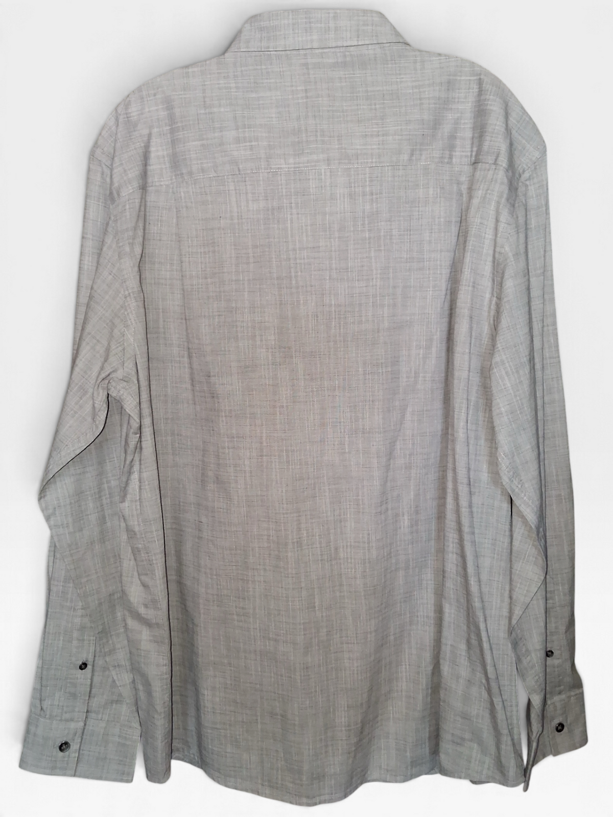 Alfani Men's Light Gray Textured Cotton Long Sleeve Button-Down Shirt