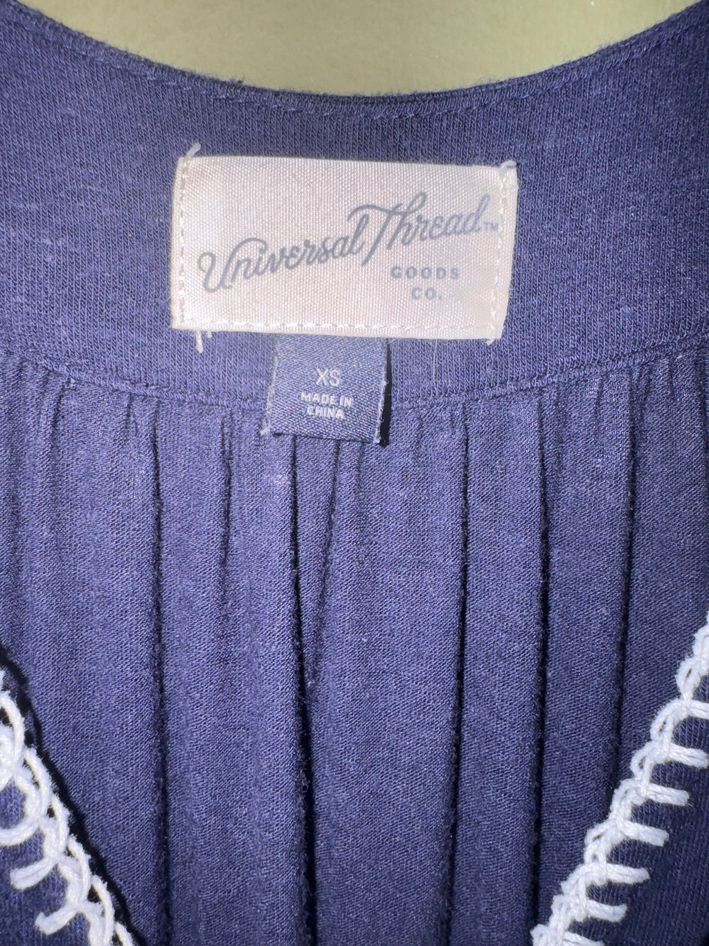 Universal Thread Navy Embroidered Tank