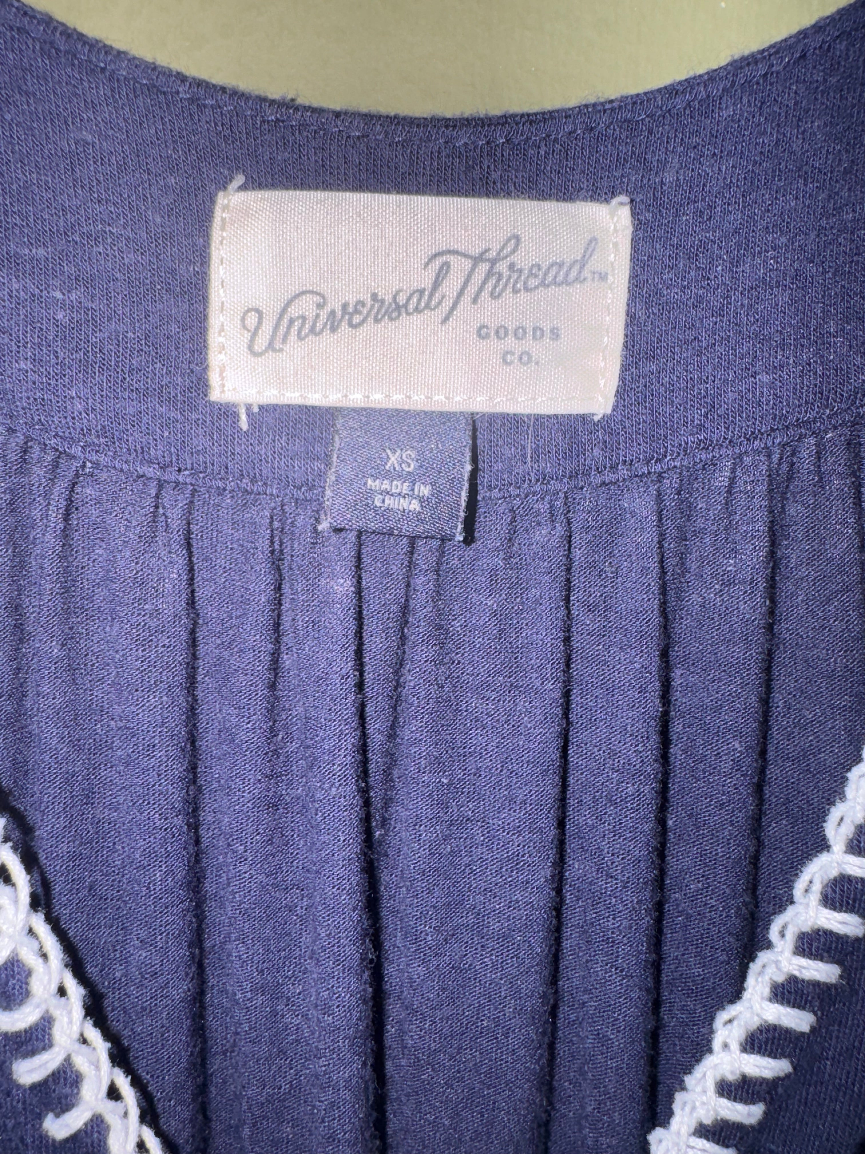 Universal Thread Navy Embroidered Tank