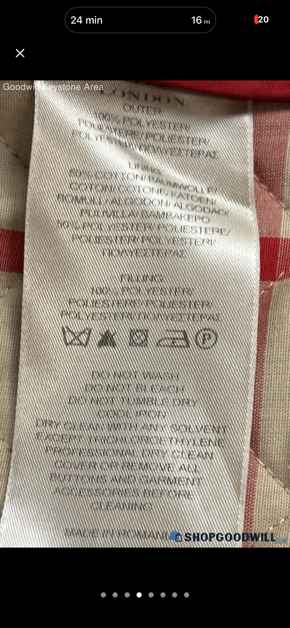 Authentic Burberry London Red Diamond-Quilted Check-Lined Jacket