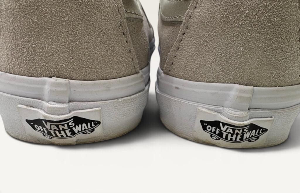 Vans Sk8-Hi Gray Suede Sneakers with Metallic Silver Sidestripe