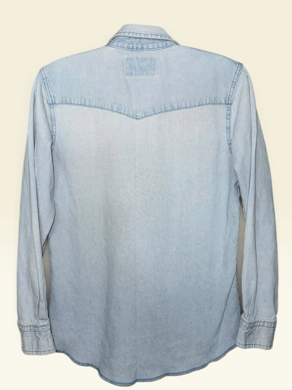 Wrangler Light-Wash Pearl-Snap Western Shirt