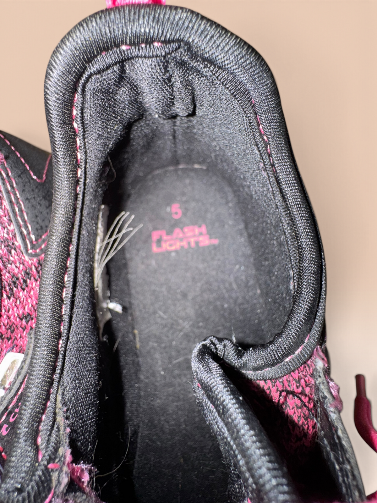 Pink & Black Knit Lace-Up Sneakers