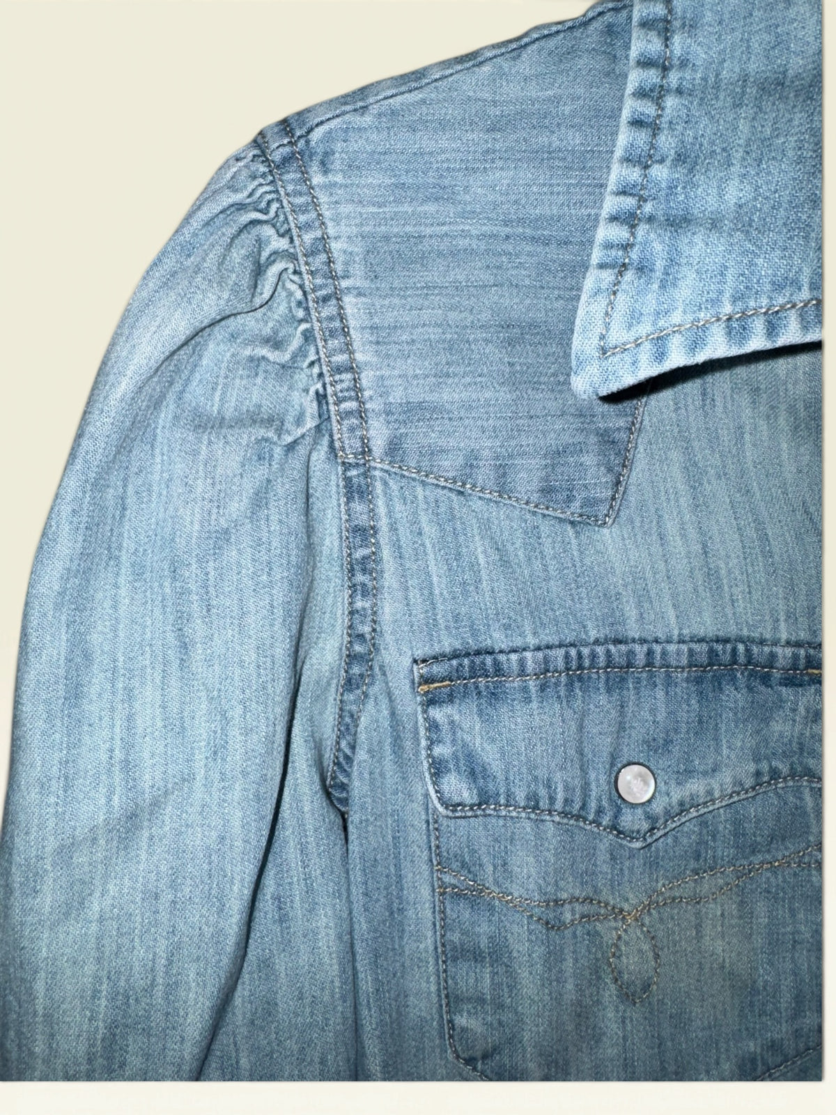 Lauren Ralph Lauren Puff-Sleeve Western Denim Shirt