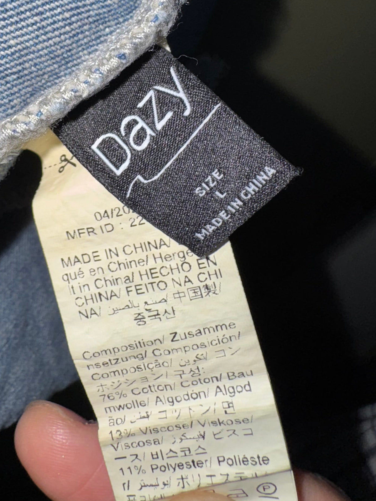 DAZY Blue Denim Tie-Front Vest