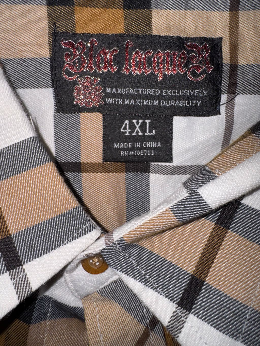 Blac Lacquer Tan & Black Plaid Utility Shirt