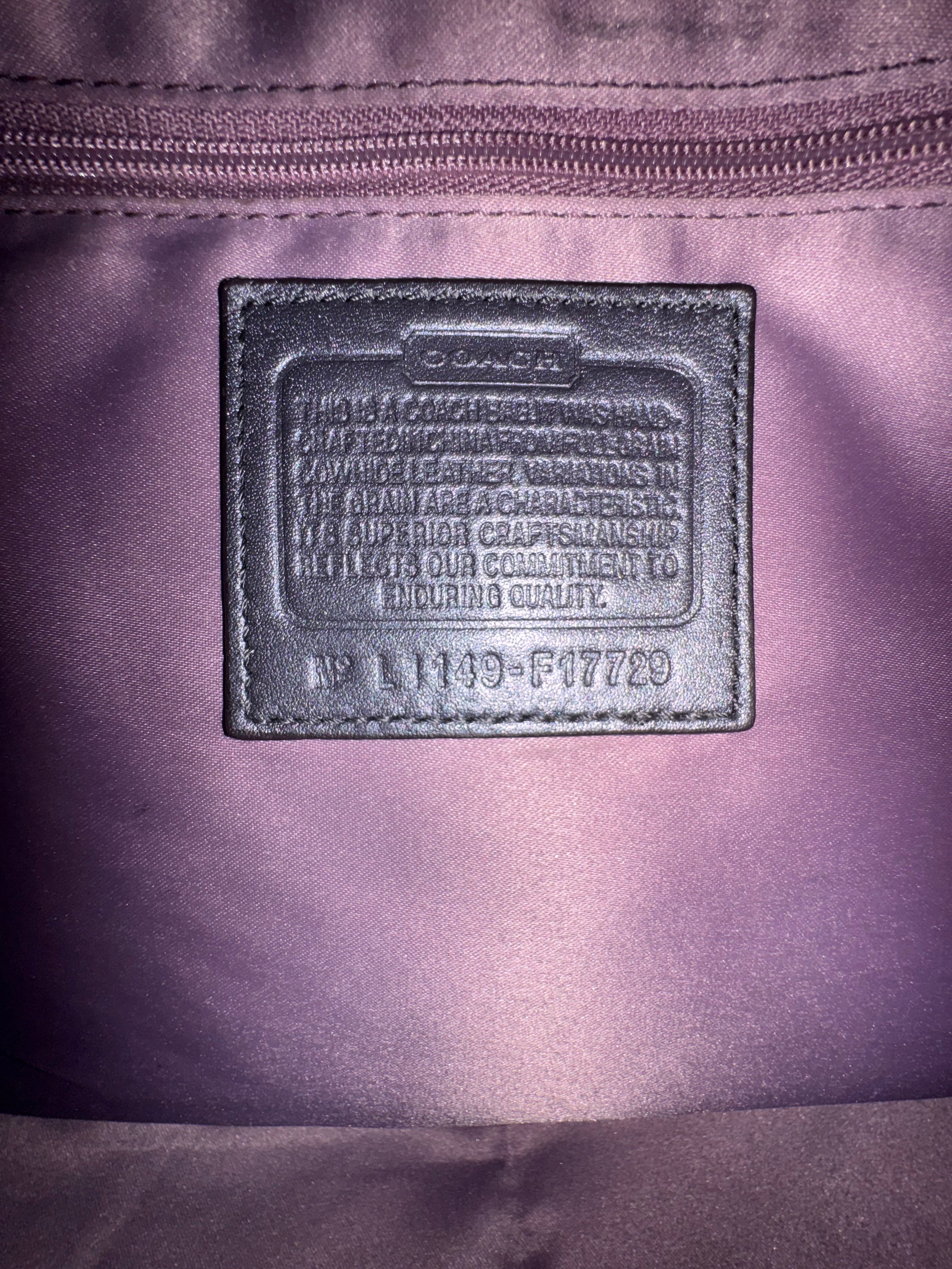 Authentic Coach Olive Green Signature Embossed Patent Leather East/West Tote Bag