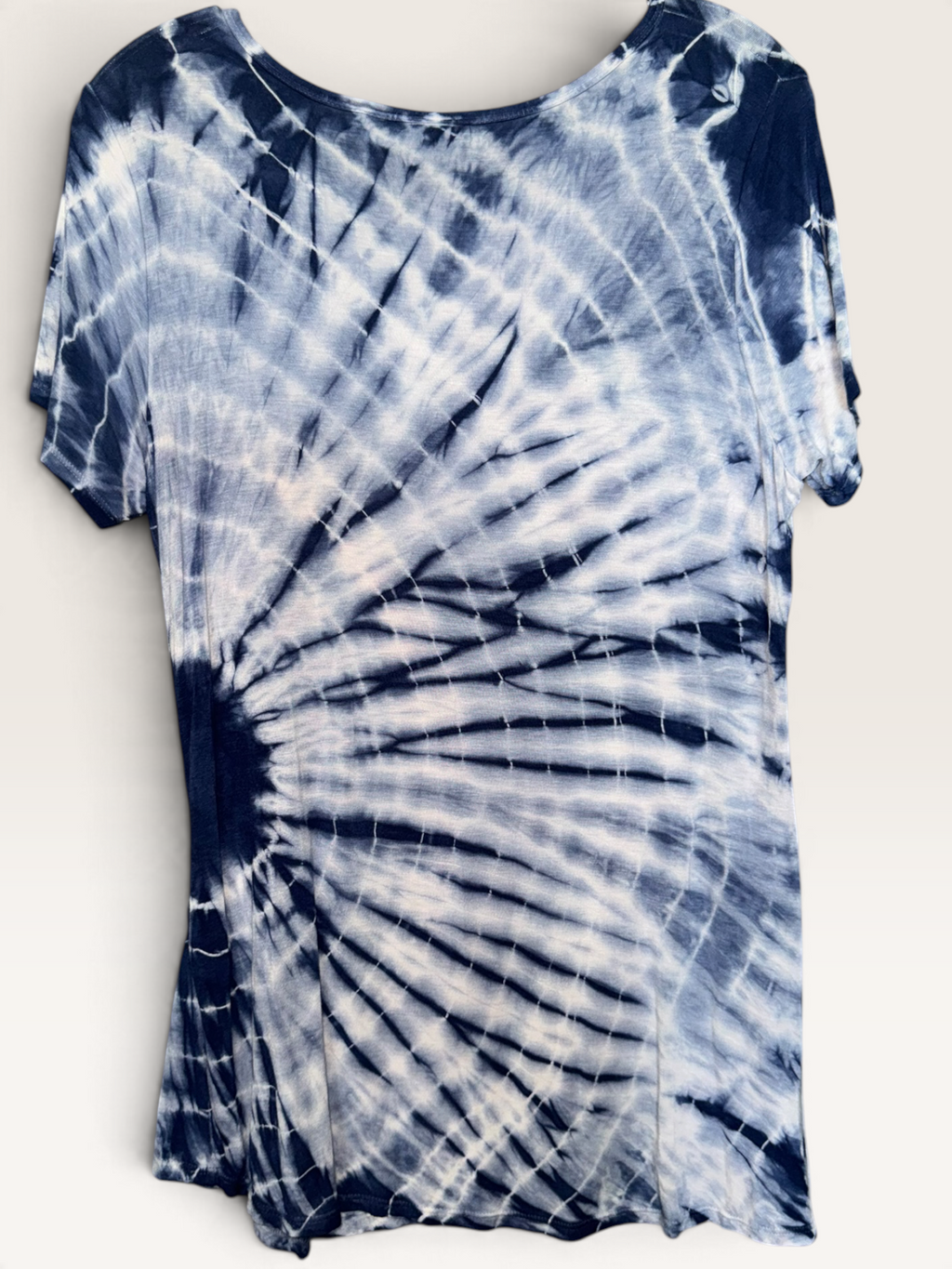 Cato Blue Tie-Dye Rosette Tunic