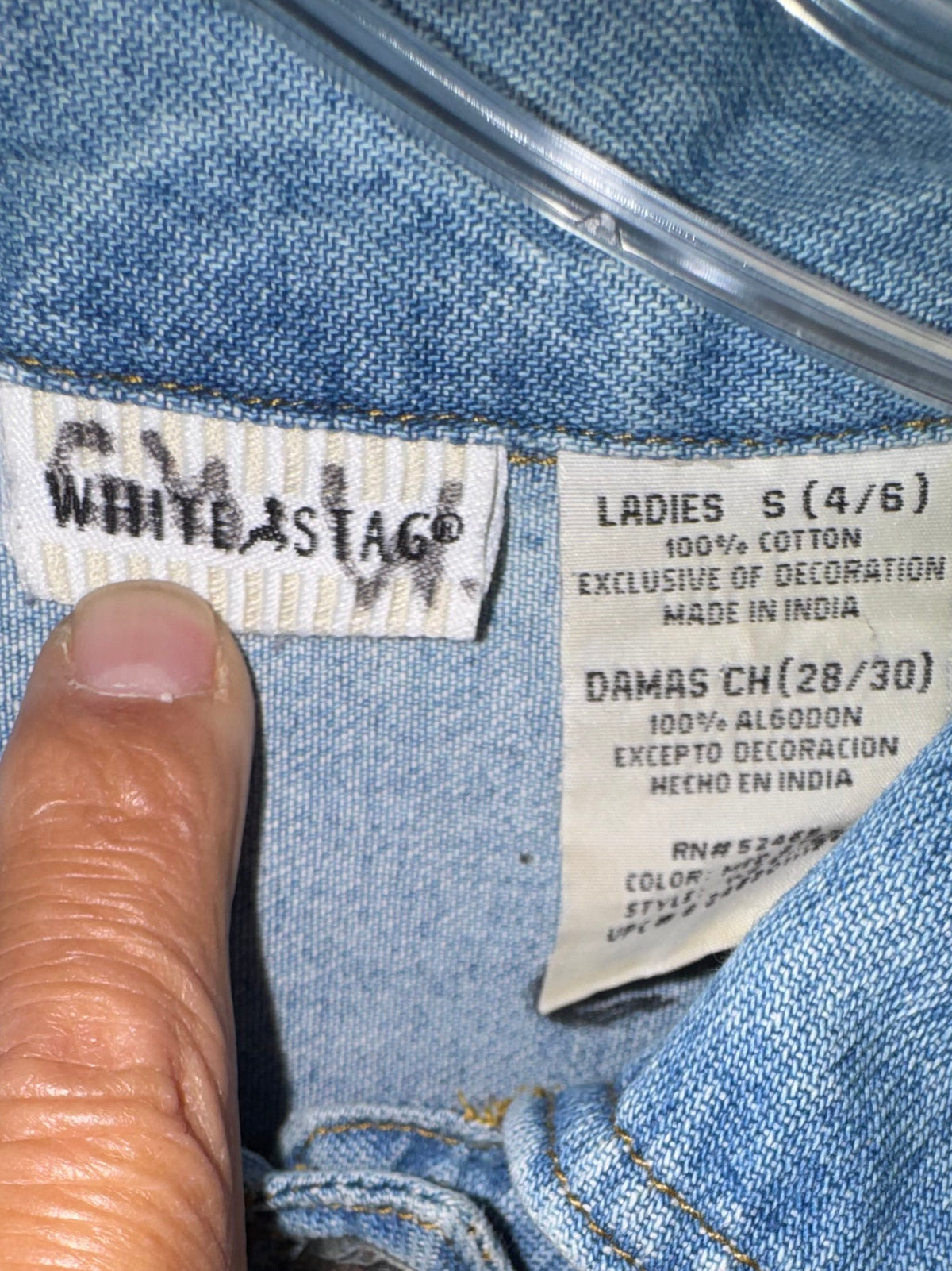 White Stag Floral Appliqué Denim Jacket