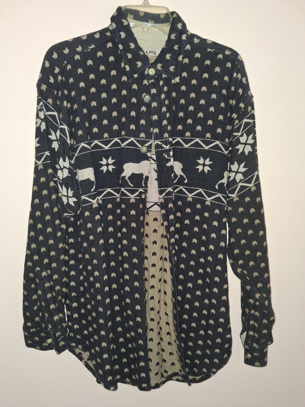 Vintage Lemon & Soda Nordic Moose Flannel Shirt