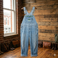 Vintage Liberty Distressed Denim Overalls - Patented Green Zipper Fly