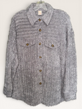7th Ray Gray Eyelash-Knit Shacket