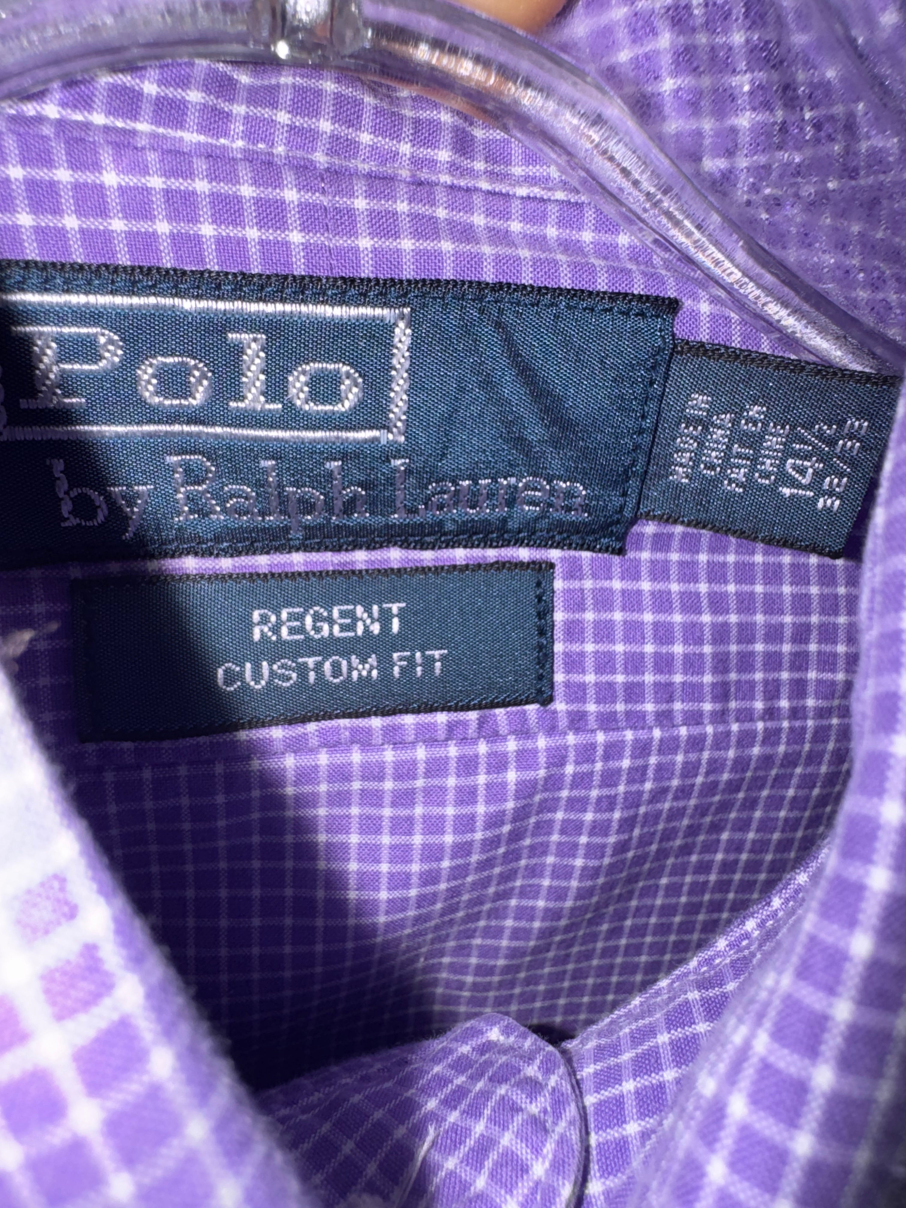 Polo Ralph Lauren Regent Custom Fit Purple Micro Check Dress Shirt