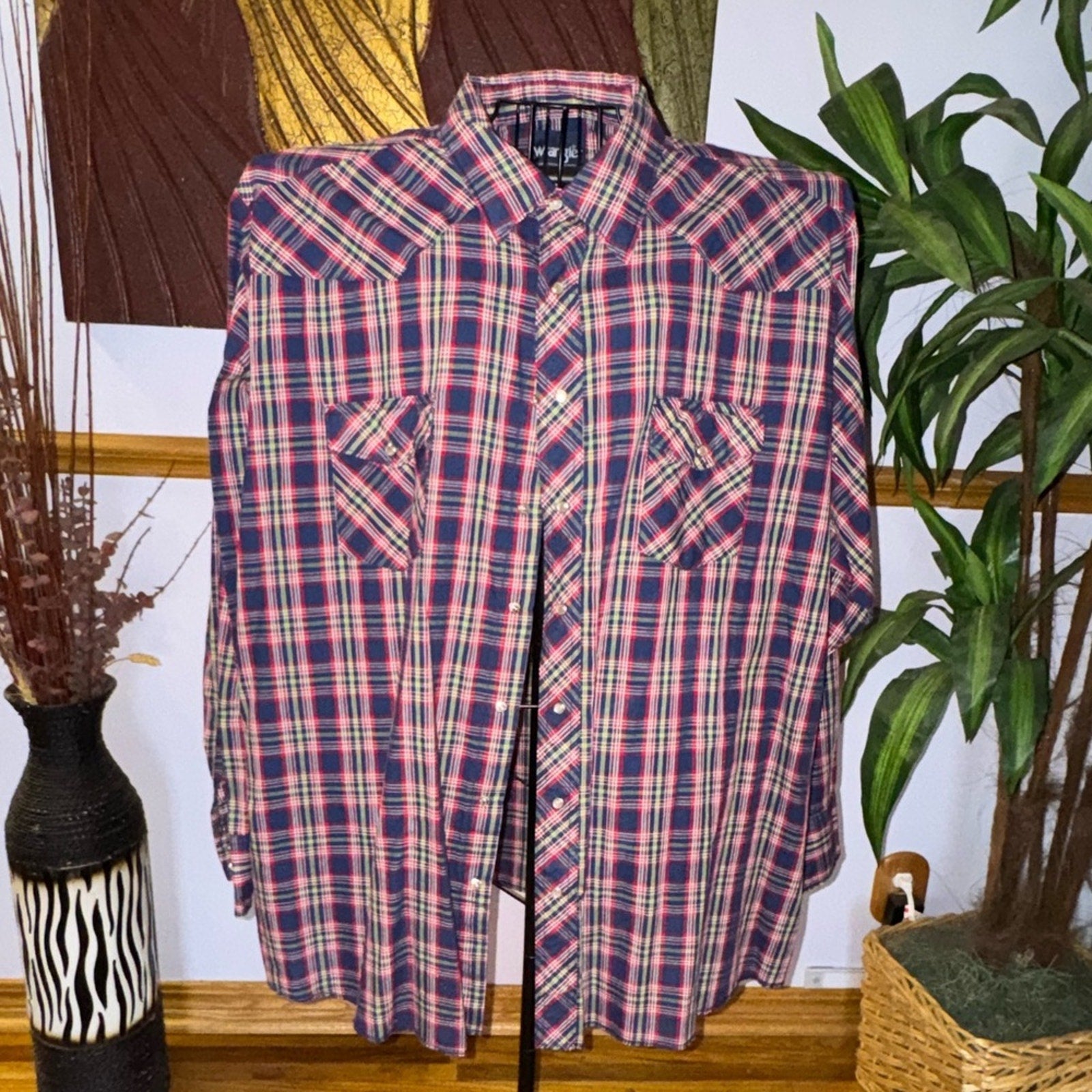 Wrangler Western Plaid Snap Shirt