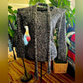 Scoop neck sweater with matching scarf