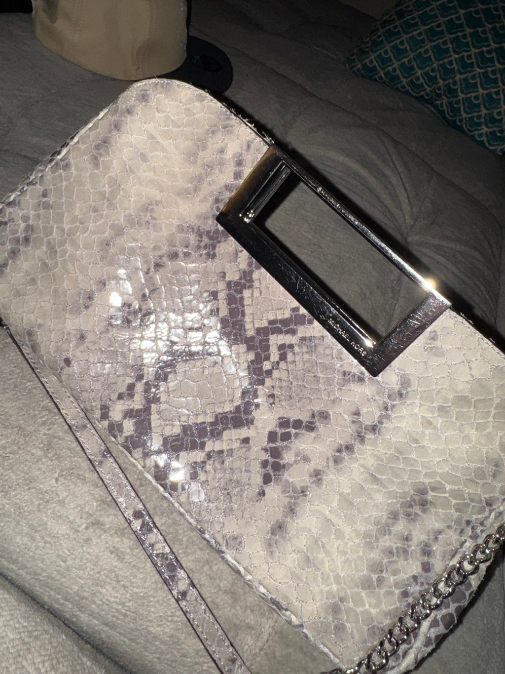 Michael Kors Snakeskin Chain Clutch Crossbody