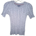 Tommy Hilfiger Grey Cable Knit Short Sleeve Sweater