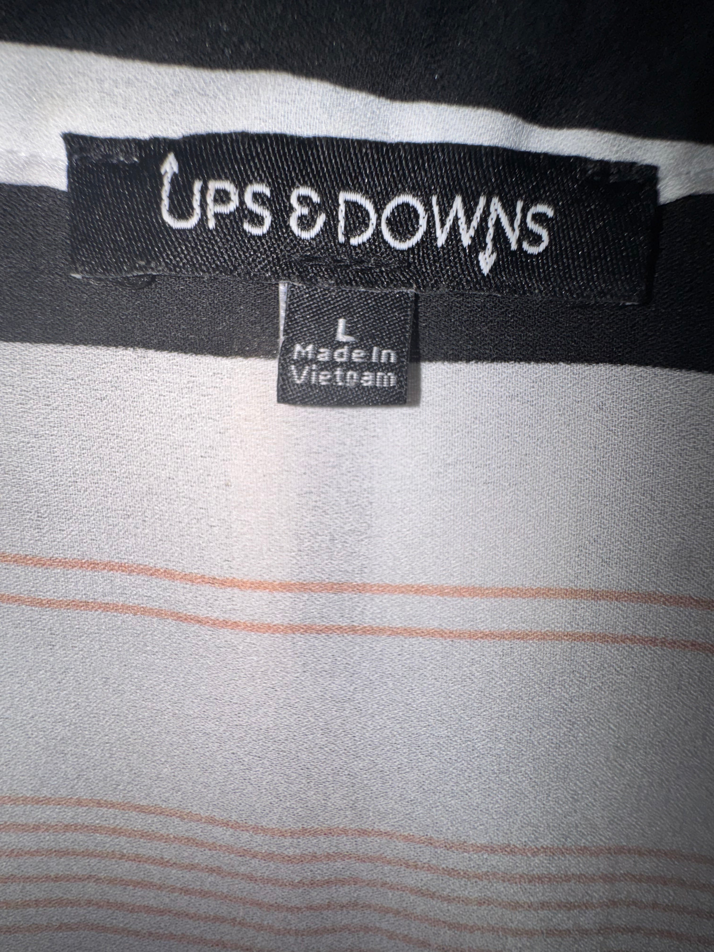 Ups & Downs Striped Roll-Tab Blouse