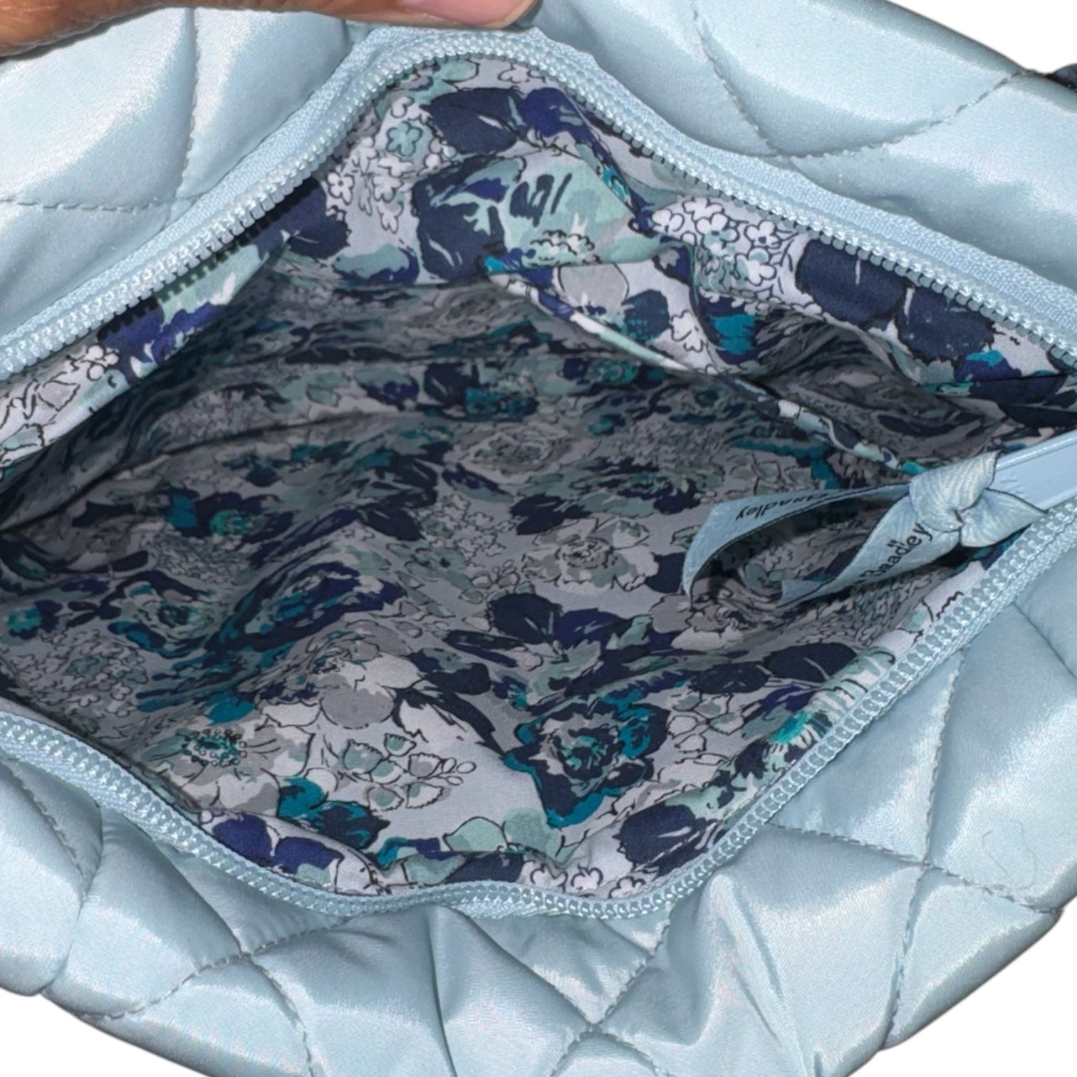 Vera Bradley Ice Blue Light Puffer Quilted Crossbody Bag | Adjustable Strap