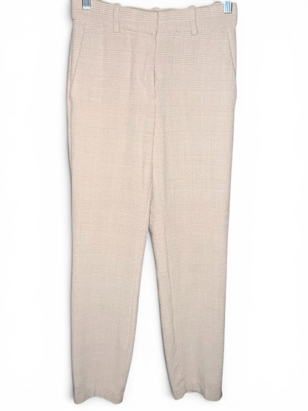 H&M Cream Plaid Ankle Trousers