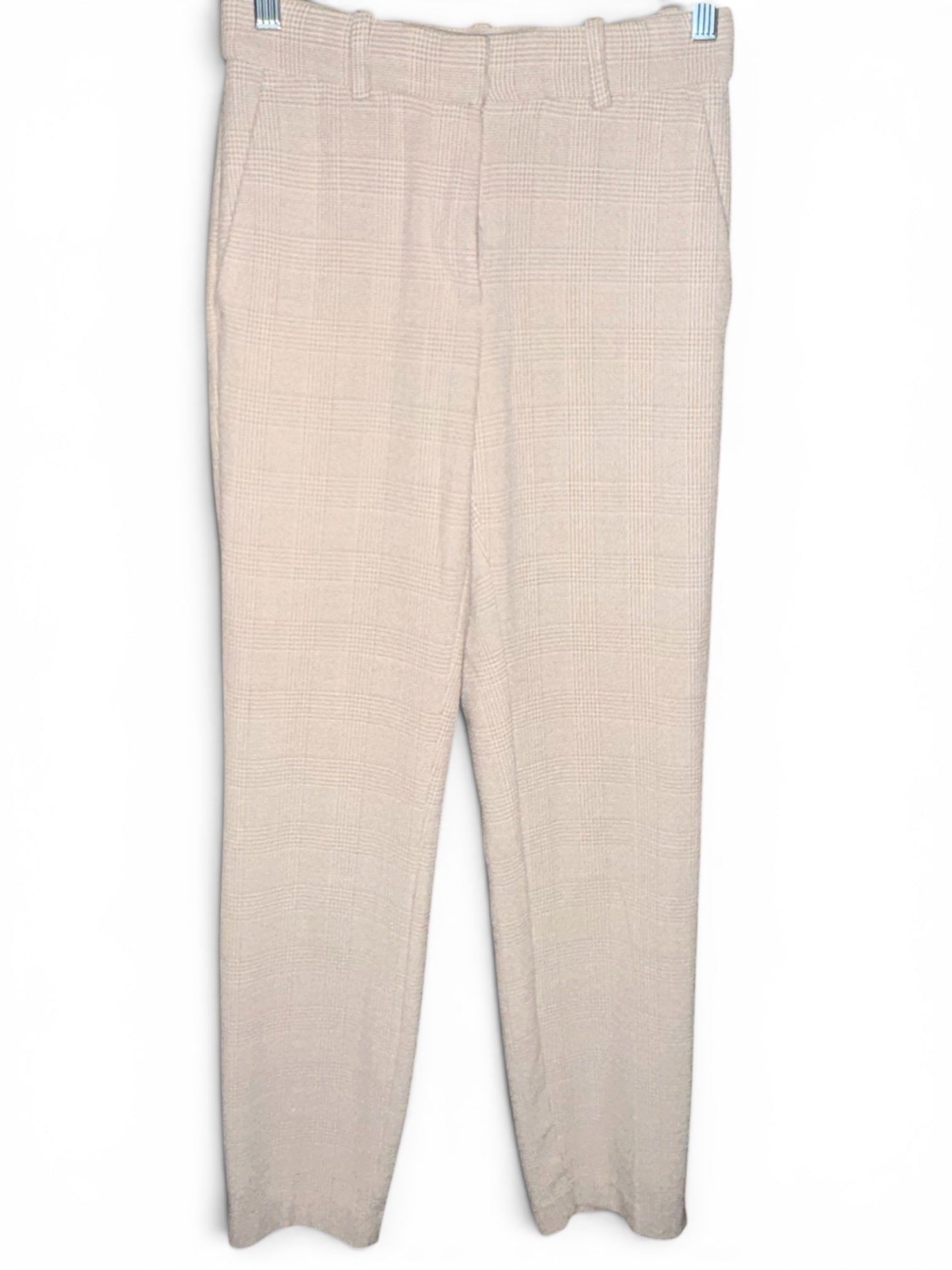H&M Cream Plaid Ankle Trousers