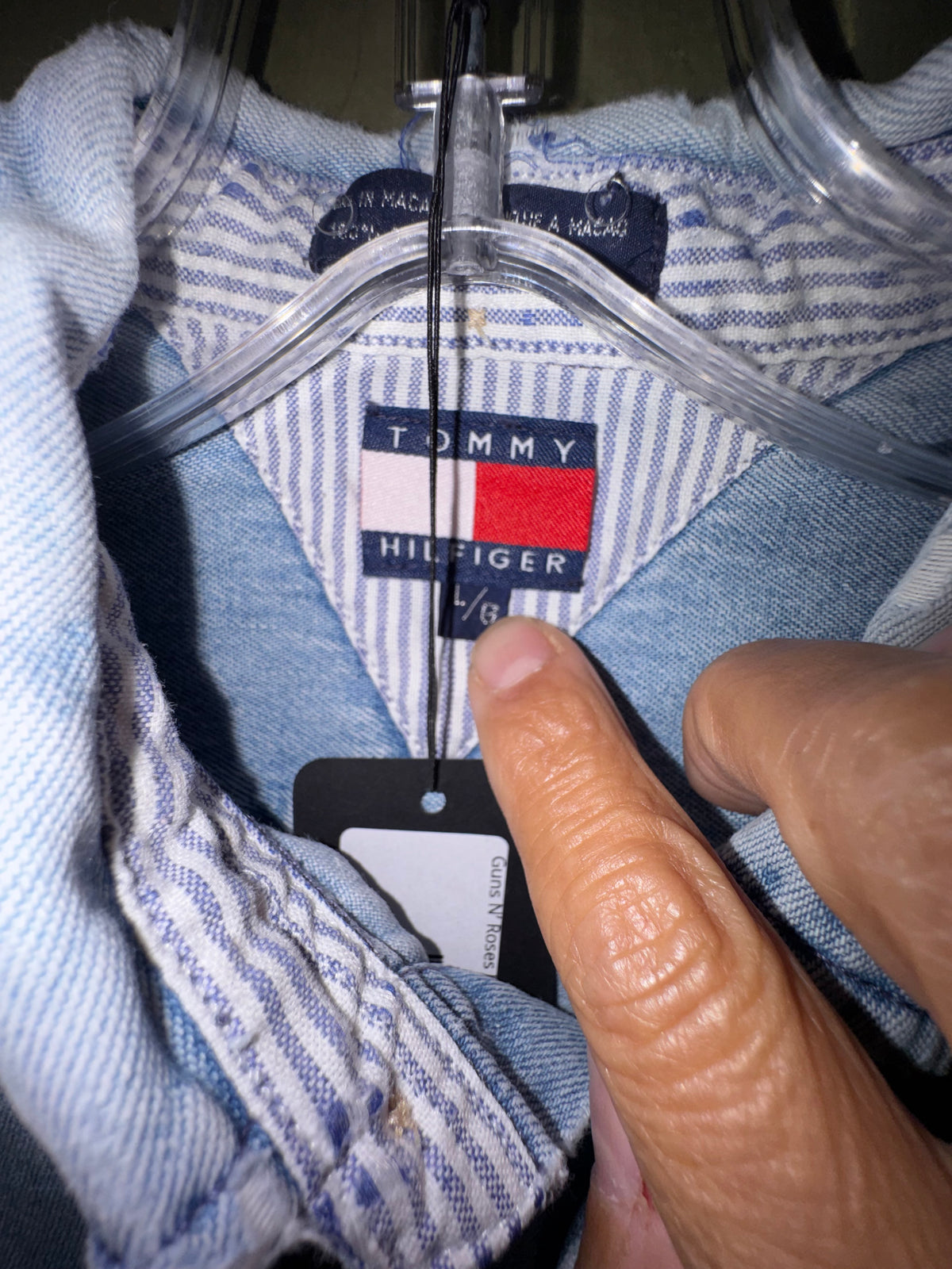 Tommy Hilfiger Light-Wash Denim Button-Down Shirt