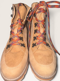 Tan Hiking-Style Ankle Boots with Colorful Laces