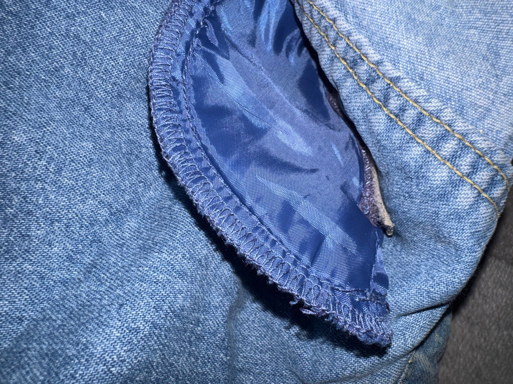 Liz Claiborne Authentic Light Wash Utility Denim Jacket with Detachable Shoulder Pads