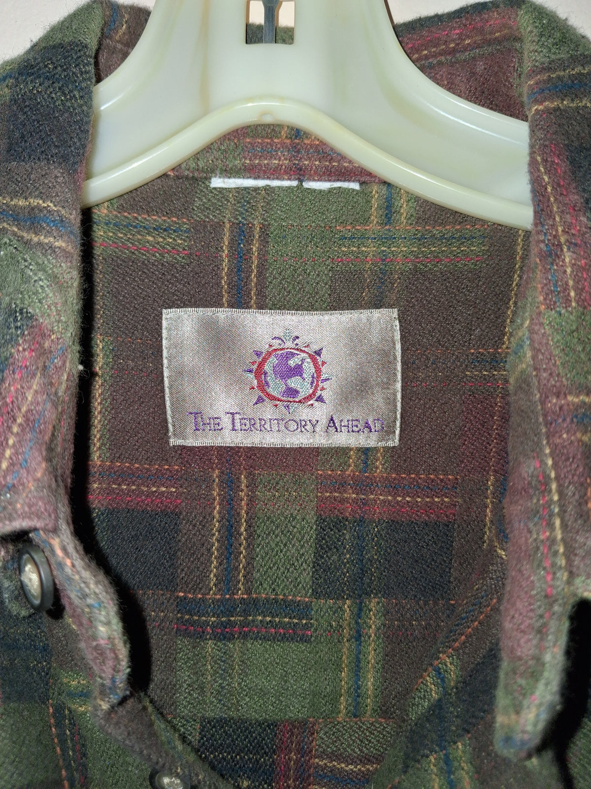 Vintage The Territory Ahead Earth Tone Woven Plaid Shirt