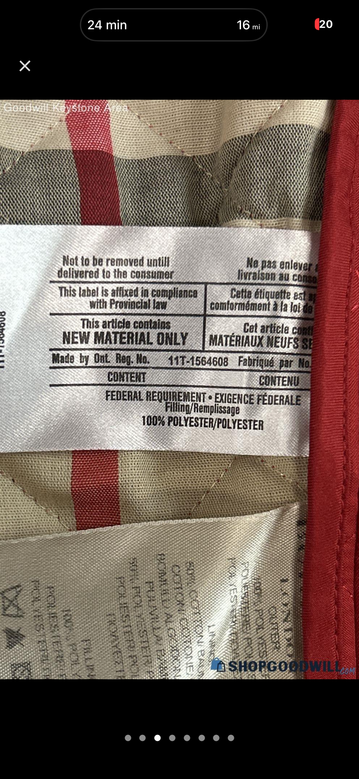 Authentic Burberry London Red Diamond-Quilted Check-Lined Jacket