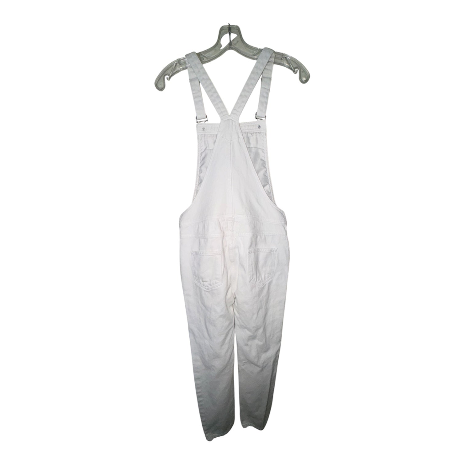 Magilla White Distressed Denim Overalls | Skinny Fit Overalls