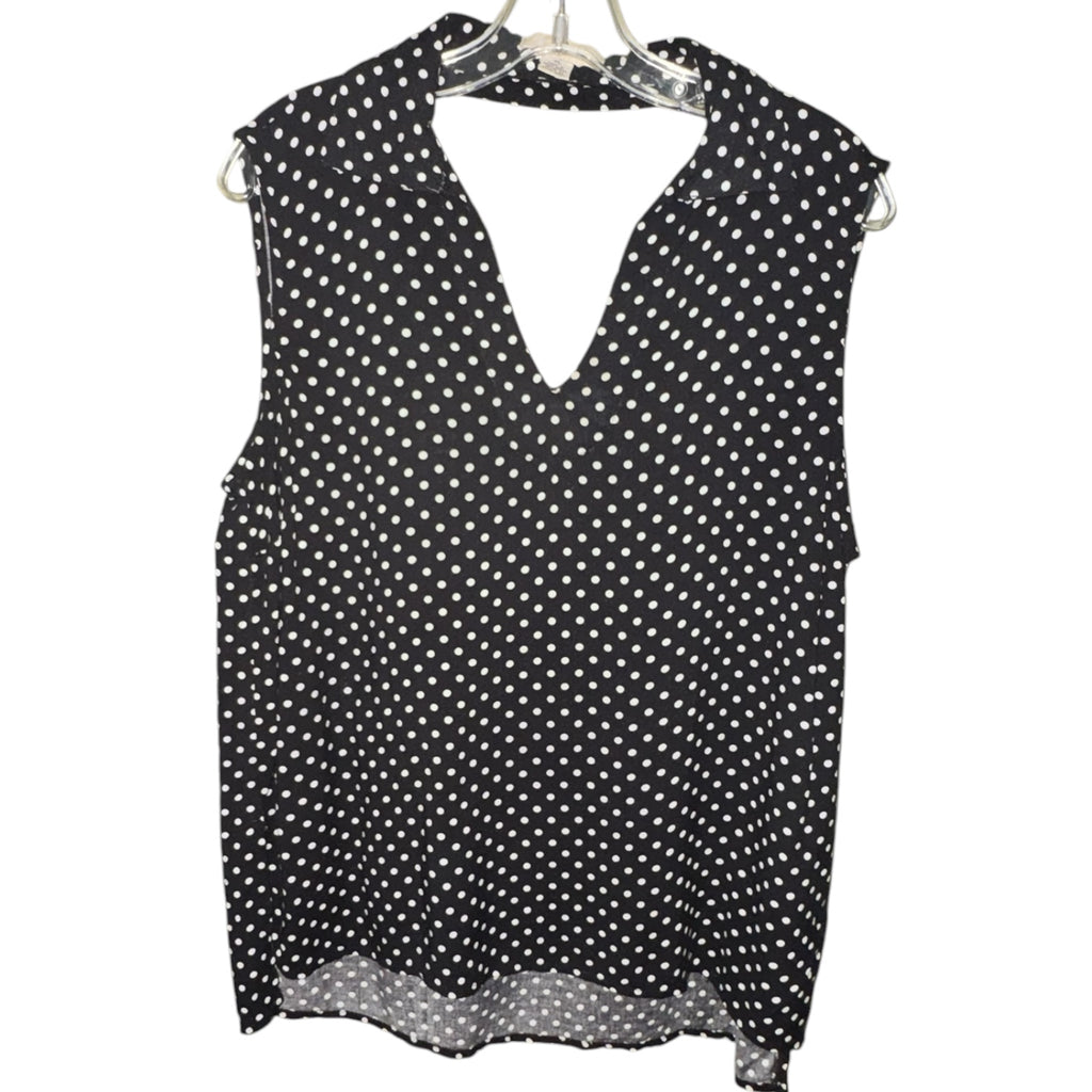 Black & White Polka Dot Sleeveless Top