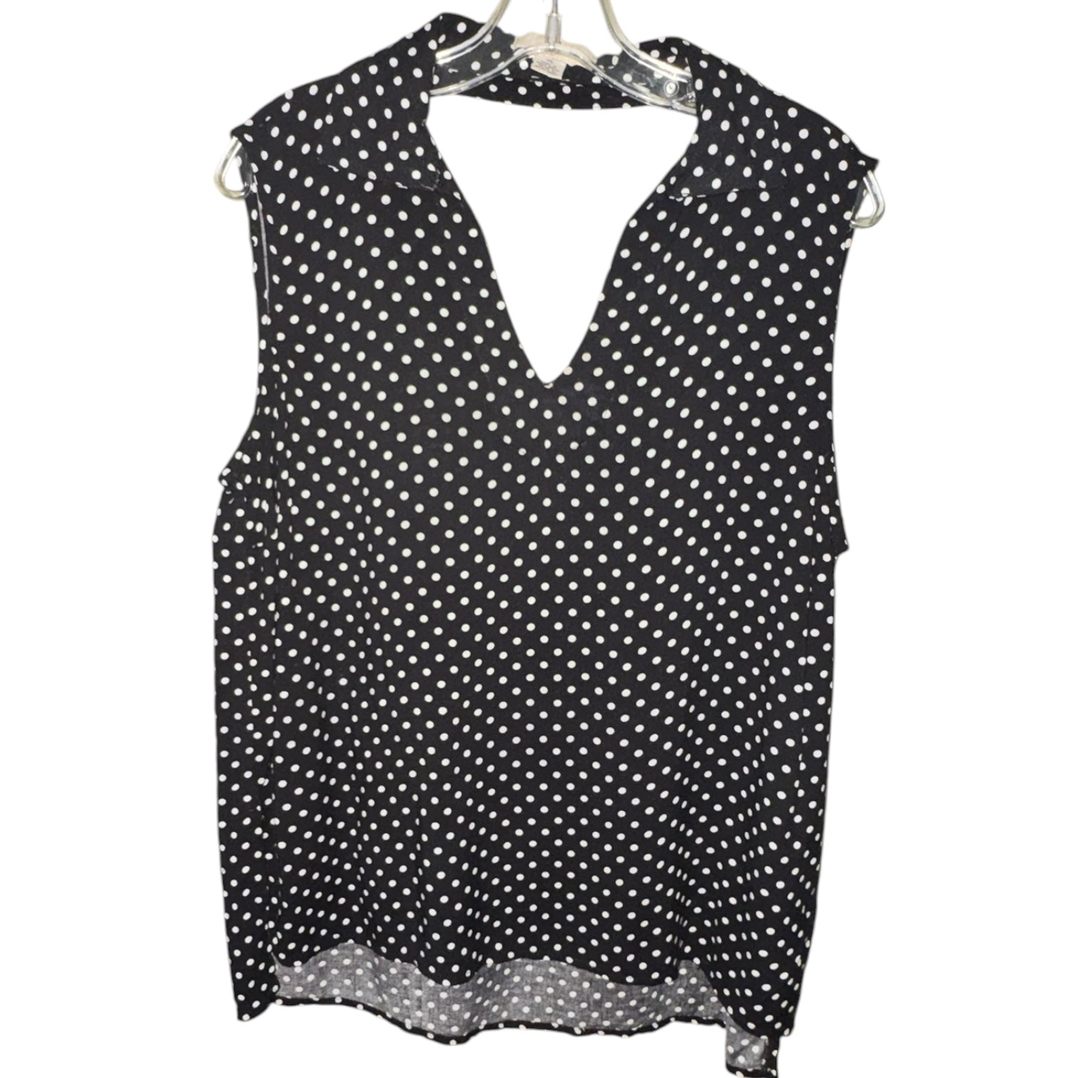 Black & White Polka Dot Sleeveless Top