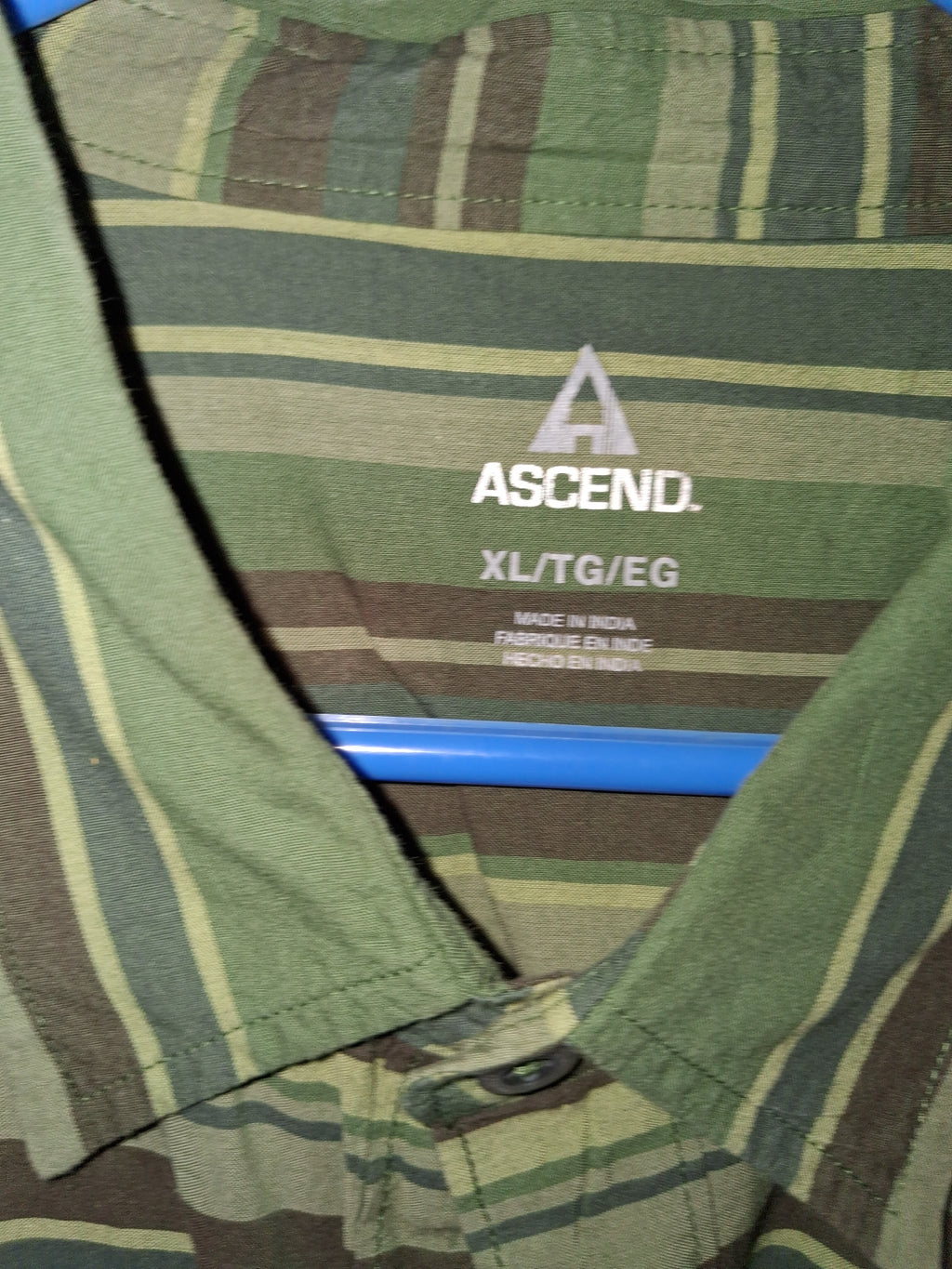 Ascend Green Multicolor Striped Long-Sleeve Shirt
