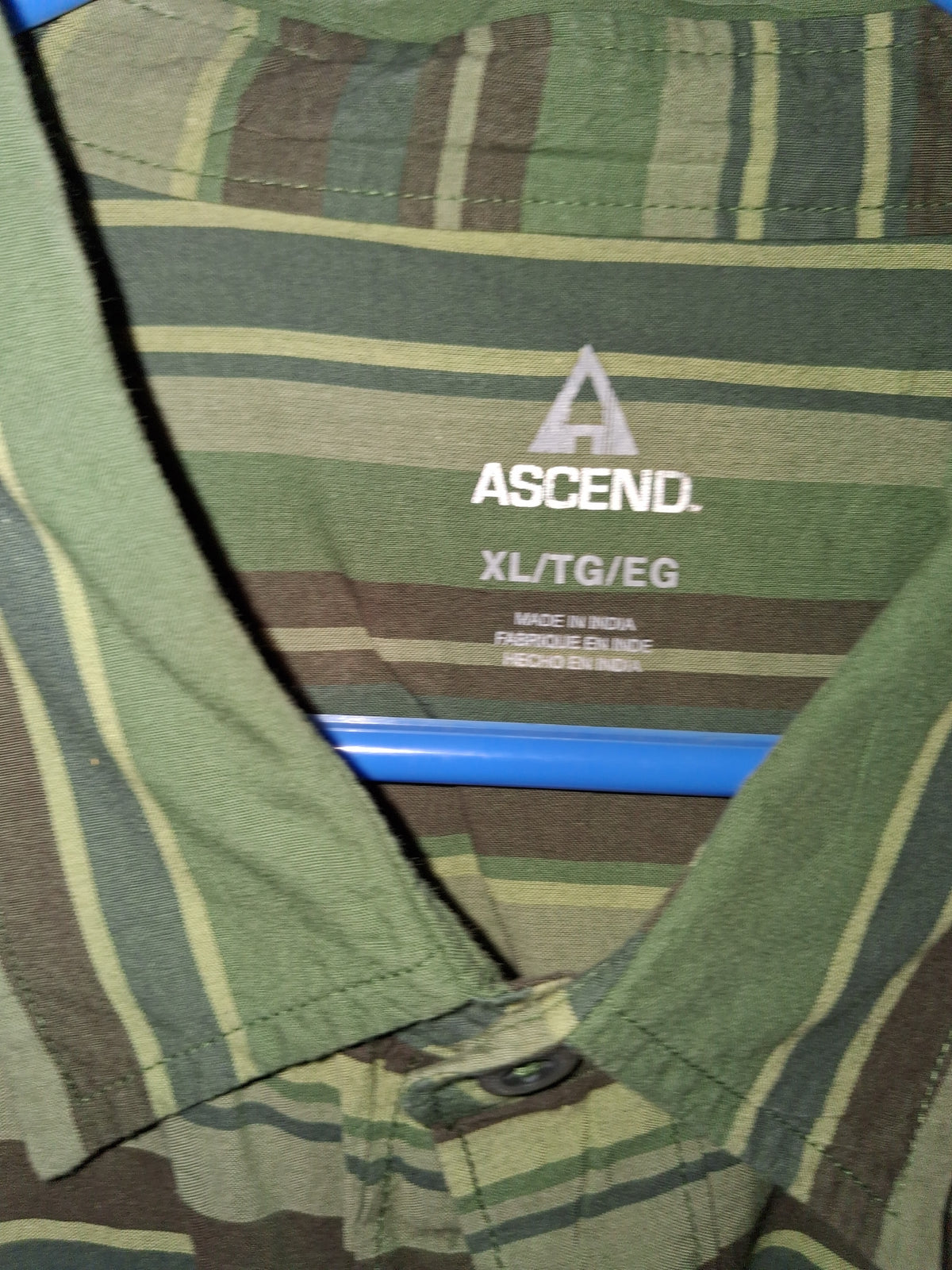 Ascend Green Multicolor Striped Long-Sleeve Shirt