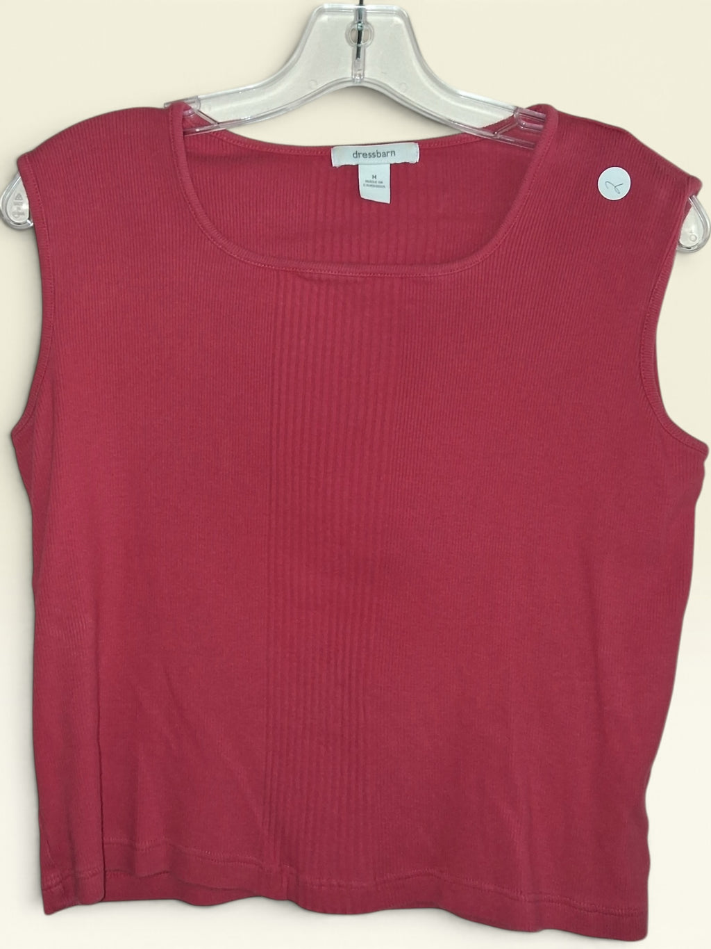 Dressbarn Red Ribbed Sleeveless Top